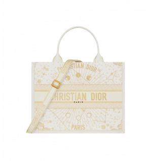 디올 라떼 자수 & 골드 톤 ASTRAL 모티브 북토백 미디움 