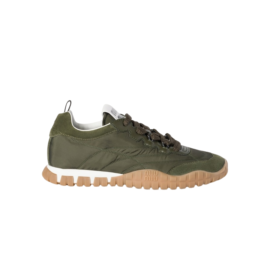 미우미우 타이어 스웨이드 스니커즈 (컬러 카키)