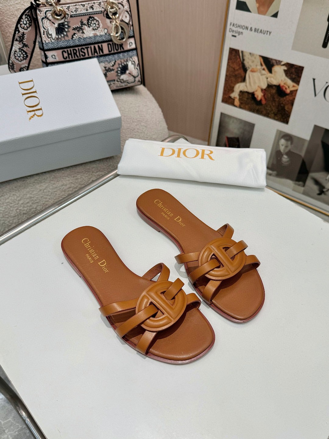 디올 슬리퍼 뮬 슬라이드D-클럽 슬라이드