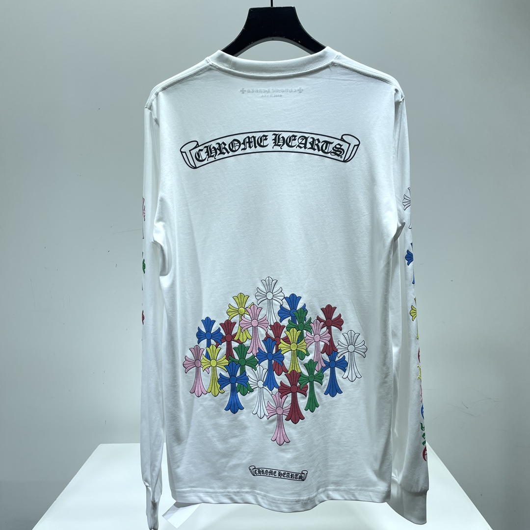 크롬하츠 멀티컬러 크로스 로고 롱 슬리브 (남녀공용)