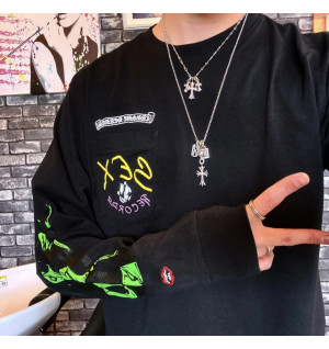 크롬하츠 매티 보이 레코드 플레임 롱 슬리브 (남녀공용)