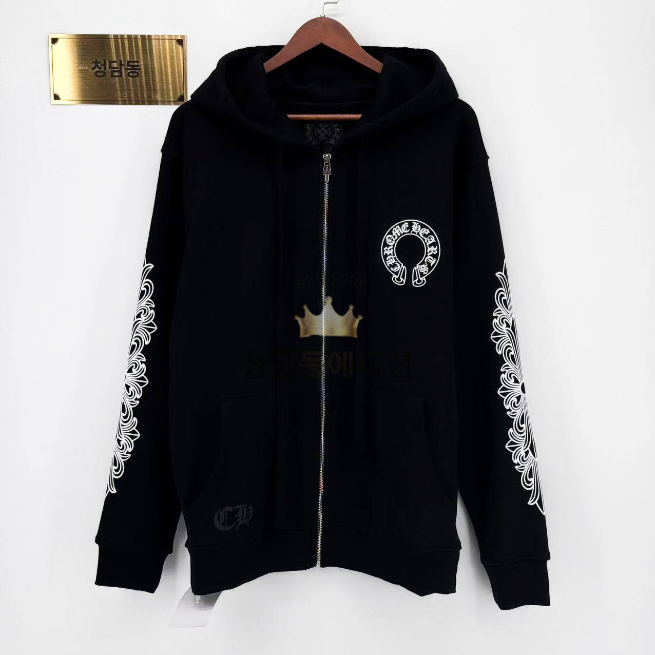 크롬하츠 홀스슈 플로랄 플리스 후드집업 (남성용)