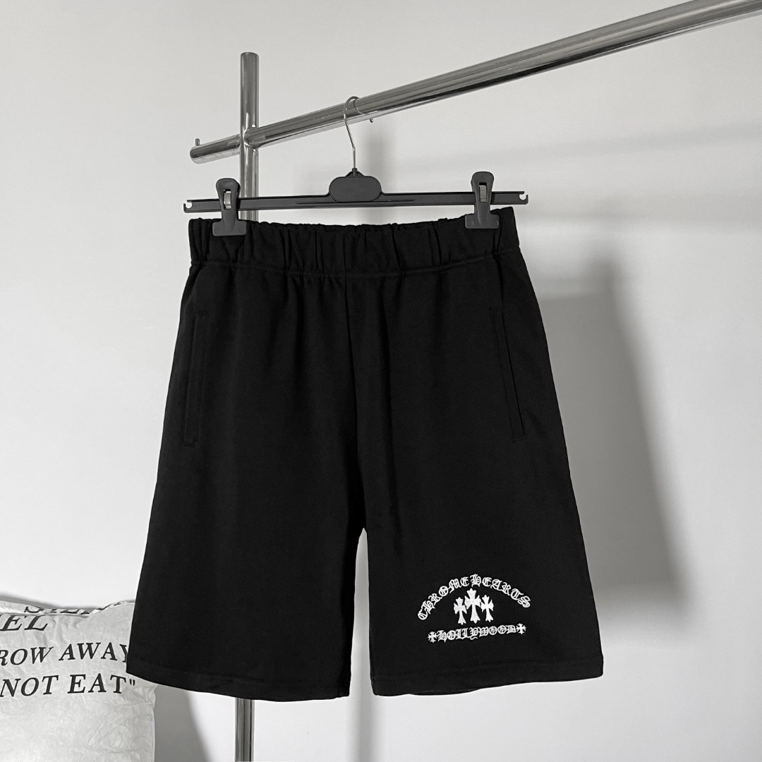 크롬하츠 트리플 크로스 CH로고 엠브로이더드 쇼츠 (남성용)