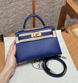 에르메스 미니 켈리2 올수공 (컬러 일렉트릭블루)