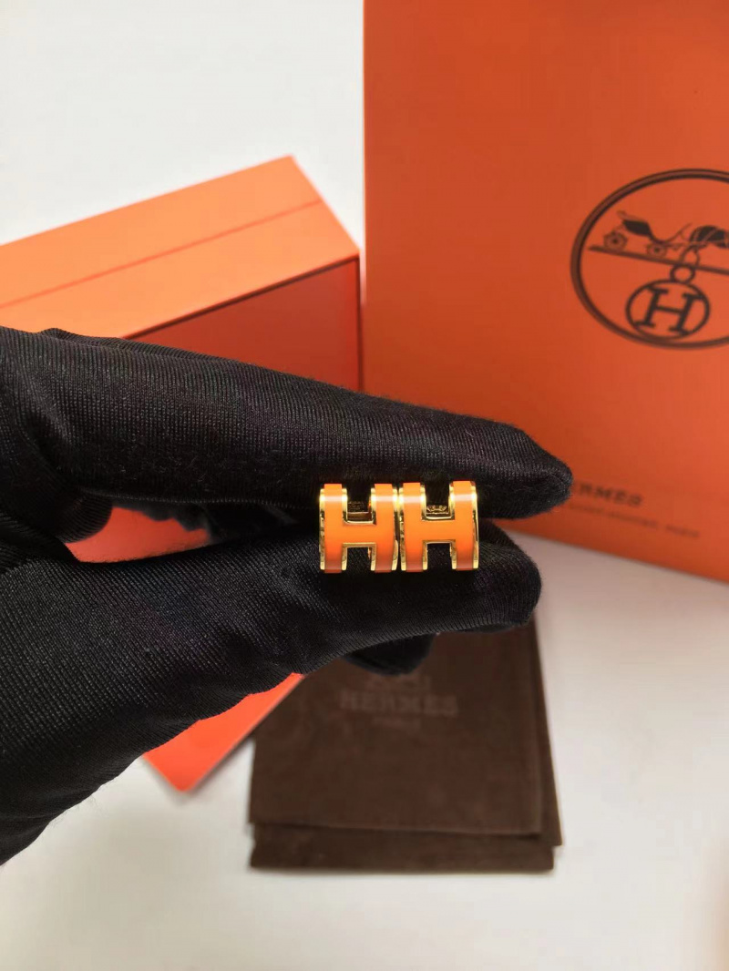 에르메스 팝아슈 귀걸이 (컬러 오렌지) (미니 팝 / 팝)