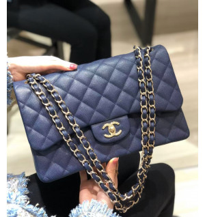 샤넬 클래식 캐비어 플랩백 라지 샴페인골드