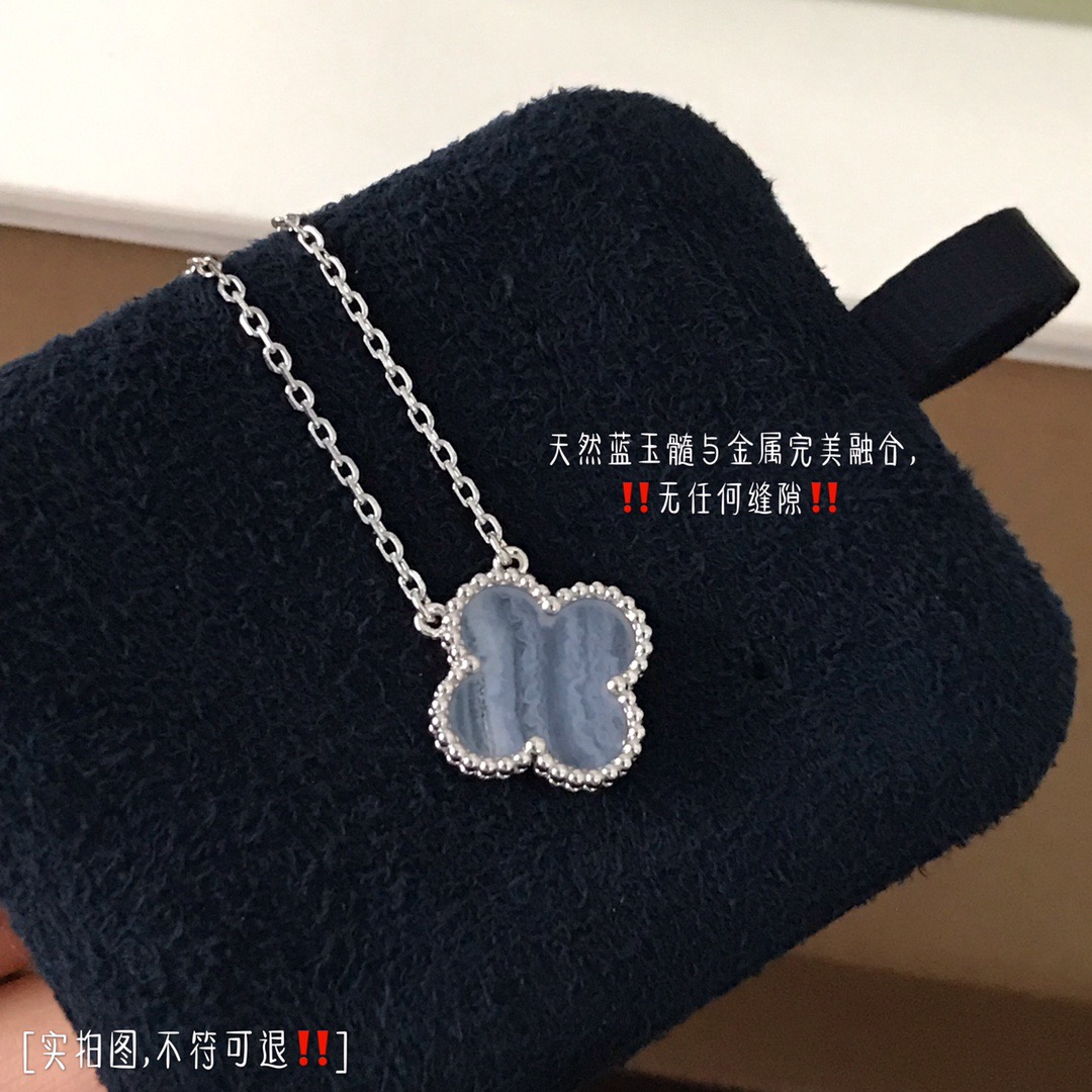 반클리프 앤 아펠 알함브라 목걸이 (V-gold소재) (upgrade ver.) (컬러 칼세도니)