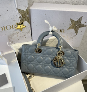 디올 cd D-joy 까나쥬 숄더백 미디움 (컬러 클라우드 블루)