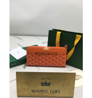 고야드 마티뇽 지퍼 어라운드 장지갑 (컬러 오렌지)
