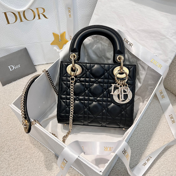 디올 레이디백 미니 (파베 참) (upgrade ver.)