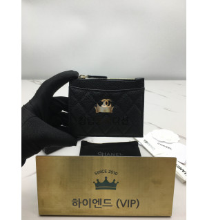 샤넬 클래식 캐비어 지퍼 카드홀더 (컬러 블랙)