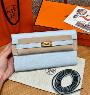 에르메스 켈리 투 고 미니백 앱송 (컬러 블루 팔 금장)