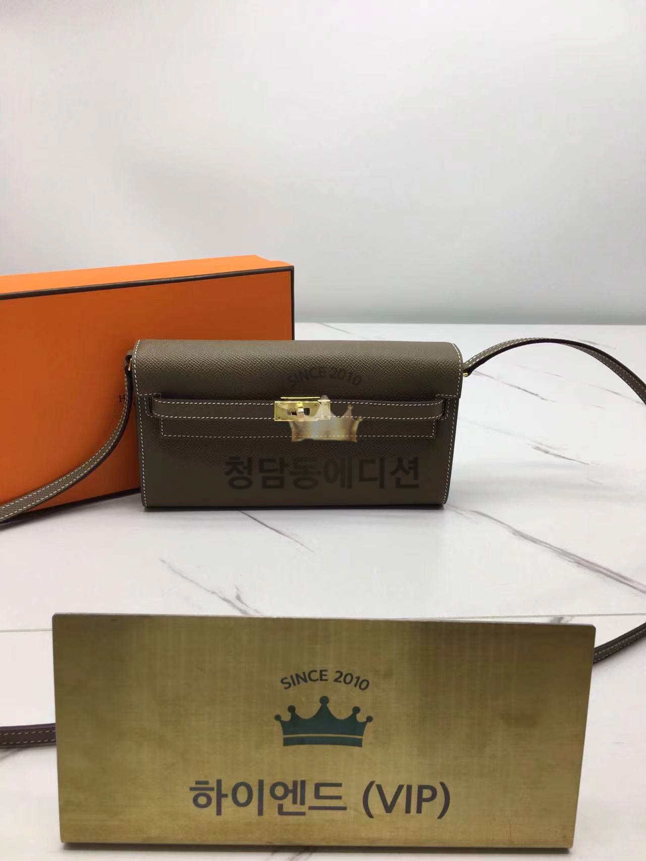 에르메스 켈리 투 고 미니백 앱송 (컬러 에토프 금장)