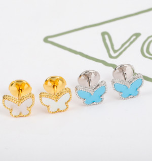 반클리프 나비 이어링 (컬러 화이트, 터콰이즈)