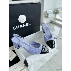 샤넬 트위드 슬링백 미들힐