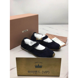 미우미우 플룸 발레리나 스니커즈 (컬러 네이비)