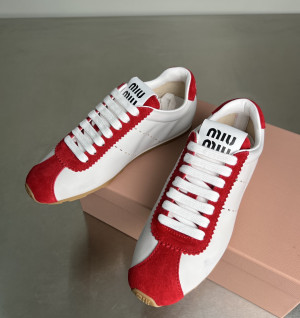 미우미우 플룸 스니커즈 (컬러 레드/화이트)