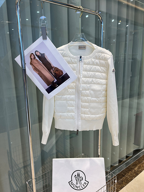 몽클레어 4포켓 패딩 니트 울 집업 가디건 (컬러 화이트, 블랙)