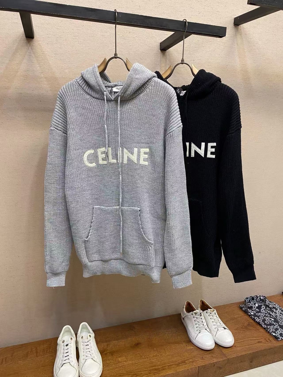 셀린느 후드티 (컬러 그레이, 블랙)