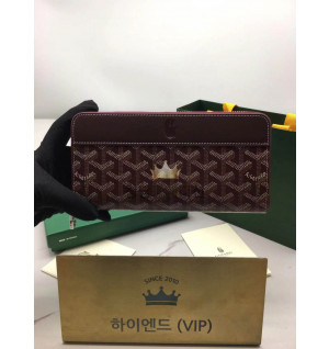 고야드 마티뇽 지퍼 어라운드 장지갑 (컬러 퍼플버건디)