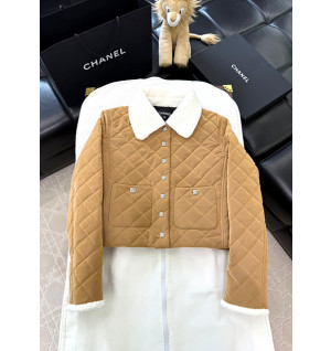 샤넬 벨벳 퀼팅 크롭 자켓 (컬러 브라운, 블랙)