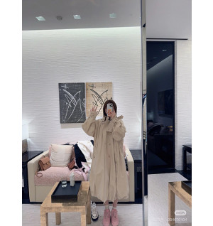 샤넬 아이보리 더블 트렌치 코트