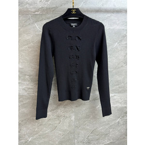 샤넬 니트 긴팔 (컬러 블랙, 아이보리)