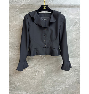 샤넬 러플 카라 블라우스