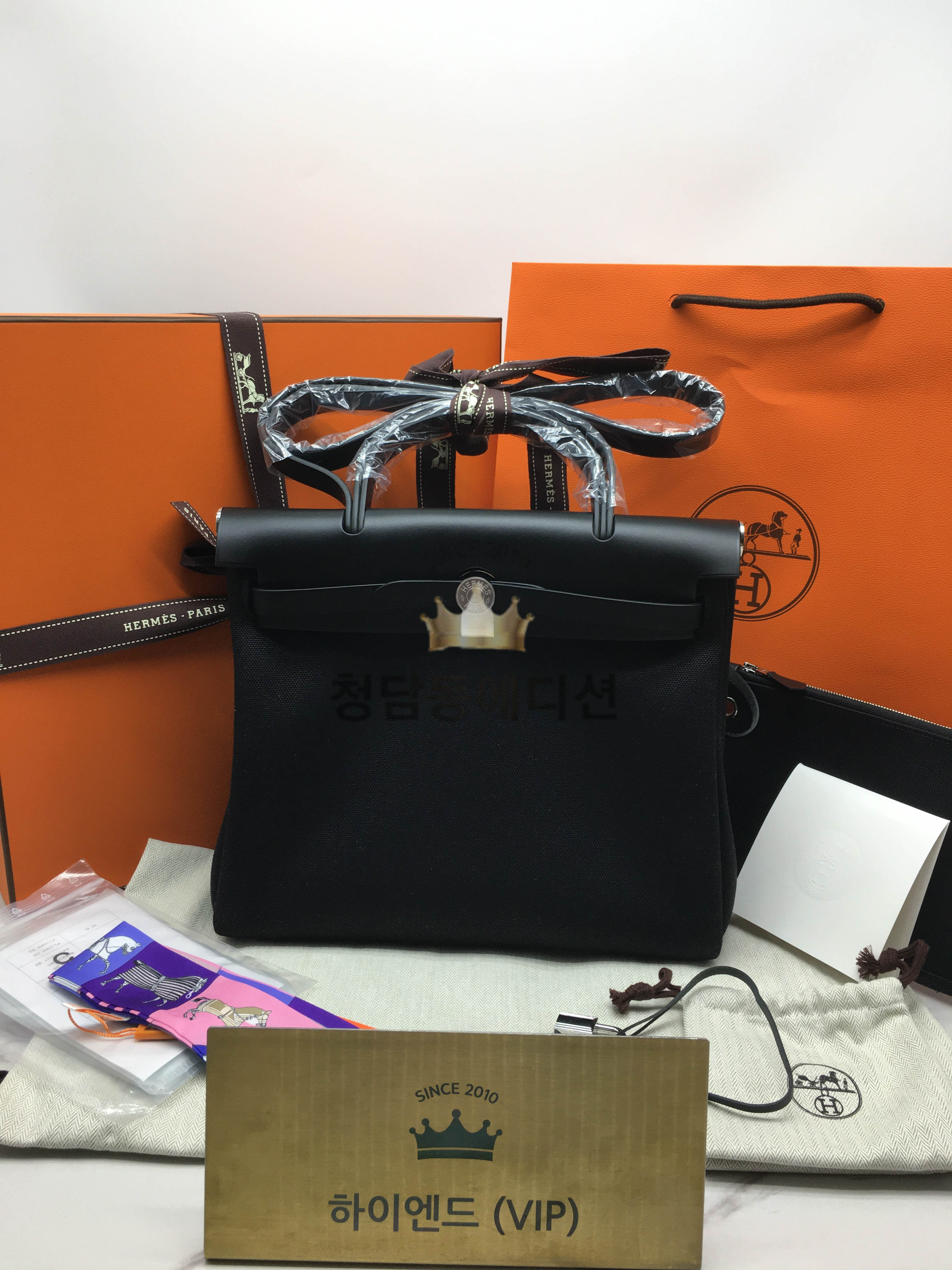 에르메스 에르백 집 31 캔버스 백 (컬러 누아) (버클 은장)