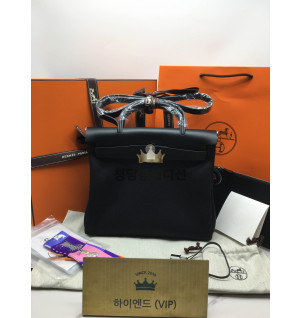 에르메스 에르백 집 31 캔버스 백 (컬러 누아) (버클 은장)