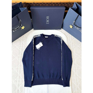 디올 오블리크 크루넥 니트 (남녀공용) (컬러 네이비, 베이지)