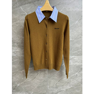 미우미우 셔츠 카라 니트 가디건