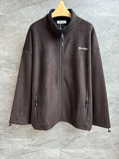 미우미우 플리스 후드 자켓