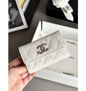 샤넬 25B CC 별 로고 캐비어 카드지갑 (컬러 화이트)