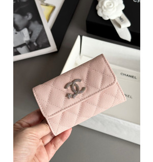 샤넬 25B CC 별 로고 캐비어 카드지갑 (컬러 핑크)