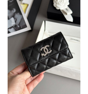 샤넬 25B CC 별 로고 캐비어 카드지갑 (컬러 블랙)