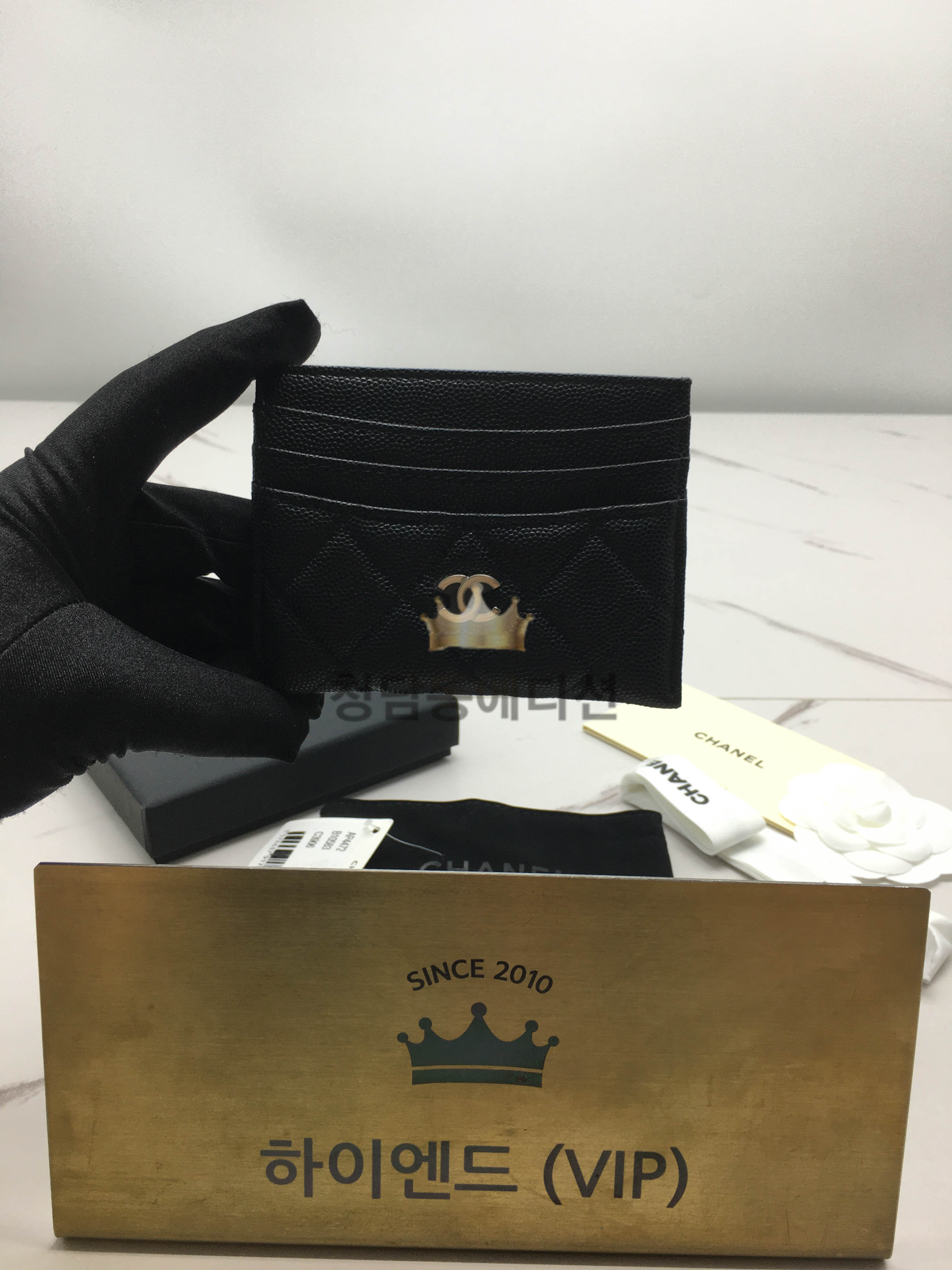 샤넬 25S 캐비어 카드홀더 (컬러 블랙 은장)