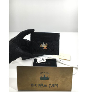 샤넬 25S 캐비어 카드홀더 AP4472 (컬러 블랙 금장)