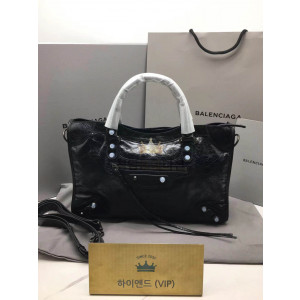 발렌시아가 르 시티 미디움 백 블랙 (빈티지 은장)