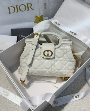 디올 Jolie 탑 핸들 미니 백 (컬러 화이트)