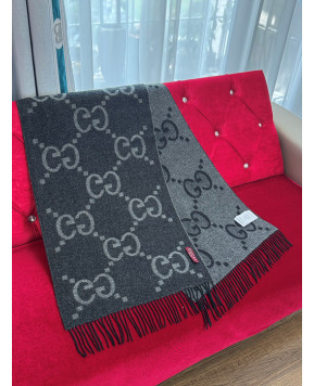 구찌 캐시미어 자카드 머플러 (컬러 블랙)