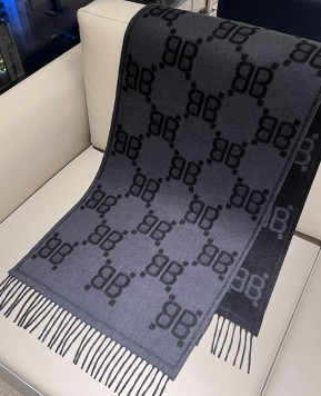 발렌시아가 캐시미어 울 로고 머플러