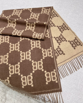 발렌시아가 캐시미어 울 로고 머플러