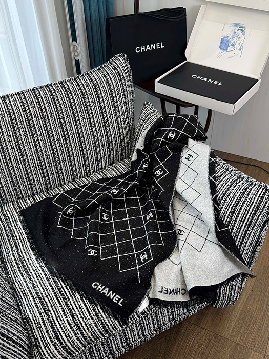 샤넬 CC 퀼팅 울 머플러