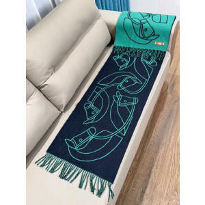 에르메스 H 카사크 앙트렐락 에퀘스트르 캐시미어 머플러