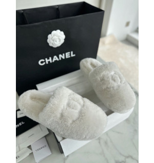 샤넬 시어링 울 CC로고 슬라이드 뮬