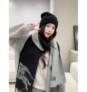 샤넬 케이블 니트 CC 로고 비니 (컬러 블랙, 레드)