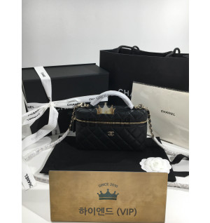 샤넬 탑핸들 포쉐트 베니티백 블랙 AP4385