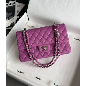 샤넬 클래식백 작은 캐비어스킨 미디움 은장 25.5cm