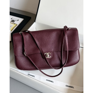 샤넬 플랩백 26SS 그레인드 카프스킨 맥시 32CM 은장 AS6231
